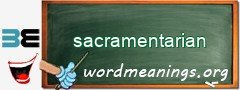WordMeaning blackboard for sacramentarian